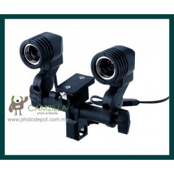 Camzilla Twin Dual Flash Studio Bulb Holder w Umbrella Bracket 